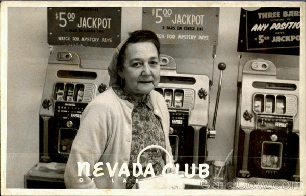 Slot Machine Las Vegas Nevada Vintage Postcard Cow Colette Dowell Circular Times